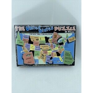 Kids Puzzle Of The USA 55 Jumbo PC Learning Fun 1.5x2.5 Feet FACTORY SEALED